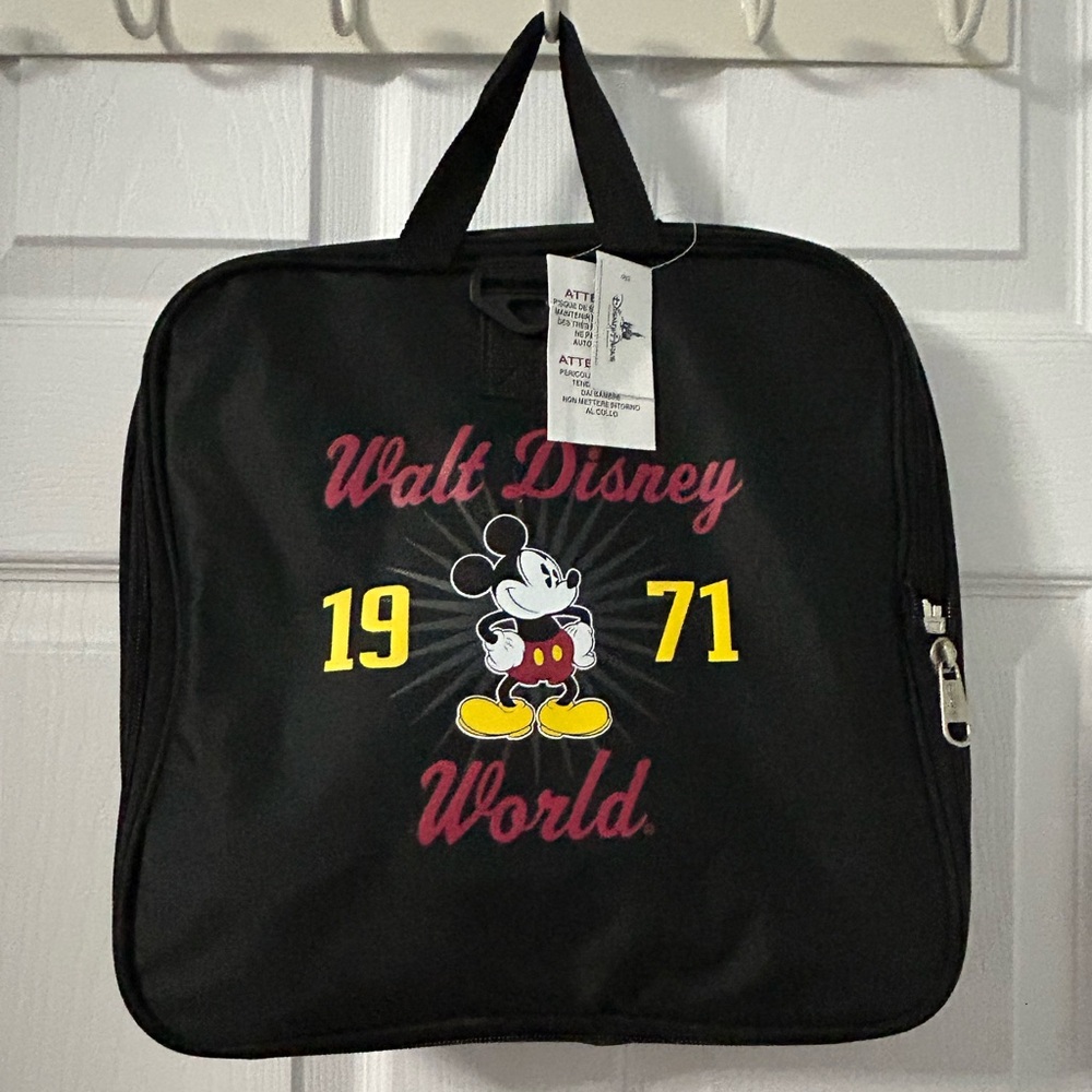 Disney Parks Black and Red Collapsible Tote Bag